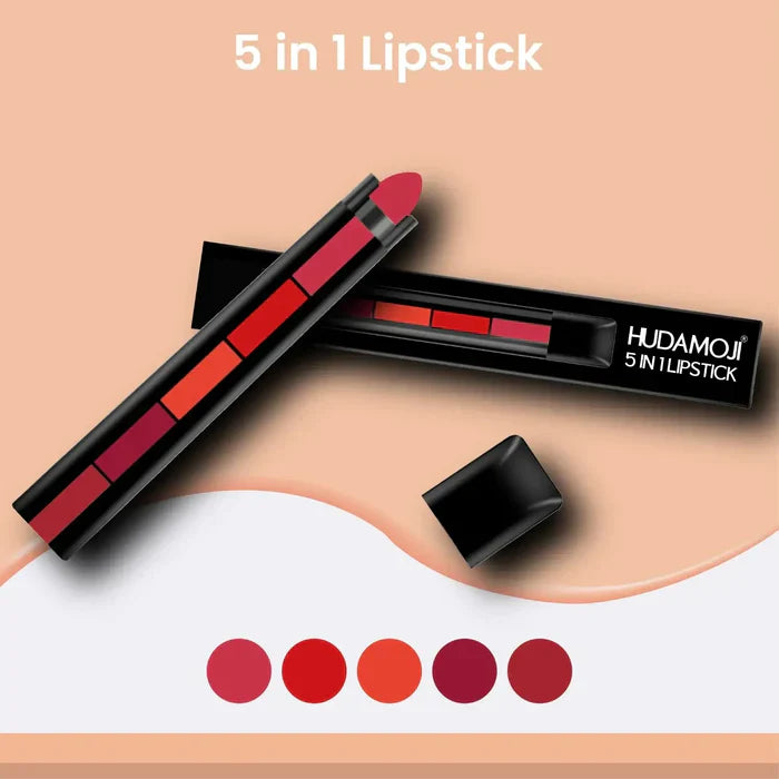 5 in 1 Lipstick Matte lipsticks Waterproof | Long Lasting |Lipstick Long lasting Random Shades Lipsticks